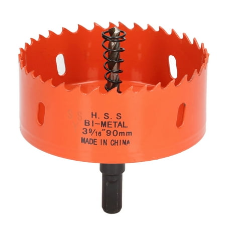 

Bimetal Hole Saw HSS with Heavy Duty Arbor for Cornhole Boards Wood PVC Metal Power Drill Parts 3 9/16in(90mm)