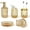 Gold, variant on HRWGMUKVBG Green 5Pcs Bathroom Accessories Set, Amethyst Ombre Clear Glass Bathroom Set With Soap Dispenser With Pump, Soap Dish, Toothbrush Holder, Tumbler, Cotton Swab Holder,
