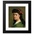thumbnail image 2 of Vlaho Bukovac 20x24 Black Modern Framed Museum Art Print Titled - Portrait of a Lady with Red Hairband, 2 of 5