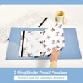 thumbnail image 5 of Dailycode 2 Pack Pencil Pouch for 3 Ring Binder Smooth Zipper Folders with Pockets Clear Window Pencil Case, Striped Bow, 5 of 6