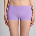 thumbnail image 2 of QSAWXQZ Women's Lace Trim Boyshorts Soft Safety Pants Underwear Solid Stretchy Sleep Lounge Bottoms Purple XL, 2 of 3