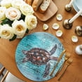 thumbnail image 2 of Round Placemats Ocean Sea Turtle 15 inch Set of 6 Table Mats for Dining Table Nautical Retro Watercolor Heat Resistant Non-Slip Kitchen & Home Decorative Place Mat Set, 2 of 8