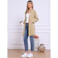 thumbnail image 4 of DARING DIVA Long Sweater Lightweight Knit Cardigans XS Khaki, 4 of 6