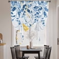 thumbnail image 3 of Blue Eucalyptus Leaves Balloon Curtains for Bedroom/Front Door/Bathroom, Watercolor Botanical Weeping Leaf Tie Up Curtains 63 Inch Length Light Filtering Kitchen Curtains Shades for Windows 46"x63", 3 of 8