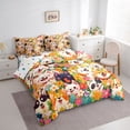 thumbnail image 3 of Manfei Kawaii Pet Dogs 7-Piece Twin Bedding Sets,Color Cartoon Flowers Bedding Comforter Set,Cute Daisy Blossom Sheet Sets For Girls Boys,Microfiber Bedroom Decor Reversible, 3 of 8