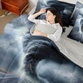 thumbnail image 4 of Homewish Natural Disaster Tornado 7-Piece King Bedding Set - Lightning Black Grey, 4 of 8