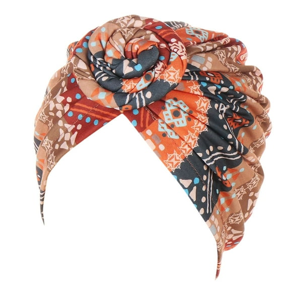 PINQI Female Stretch Headwrap Women Ethnic Boho Floral Hair Cover Wrap Turban Headwear Turban Cap For Women Cancer Head Hat Cap