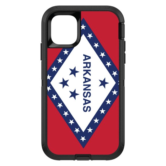 DistinctInk Custom SKIN / DECAL compatible with OtterBox Defender for iPhone 11 Pro (5.8" Screen) - Arkansas State Flag - US State Flag