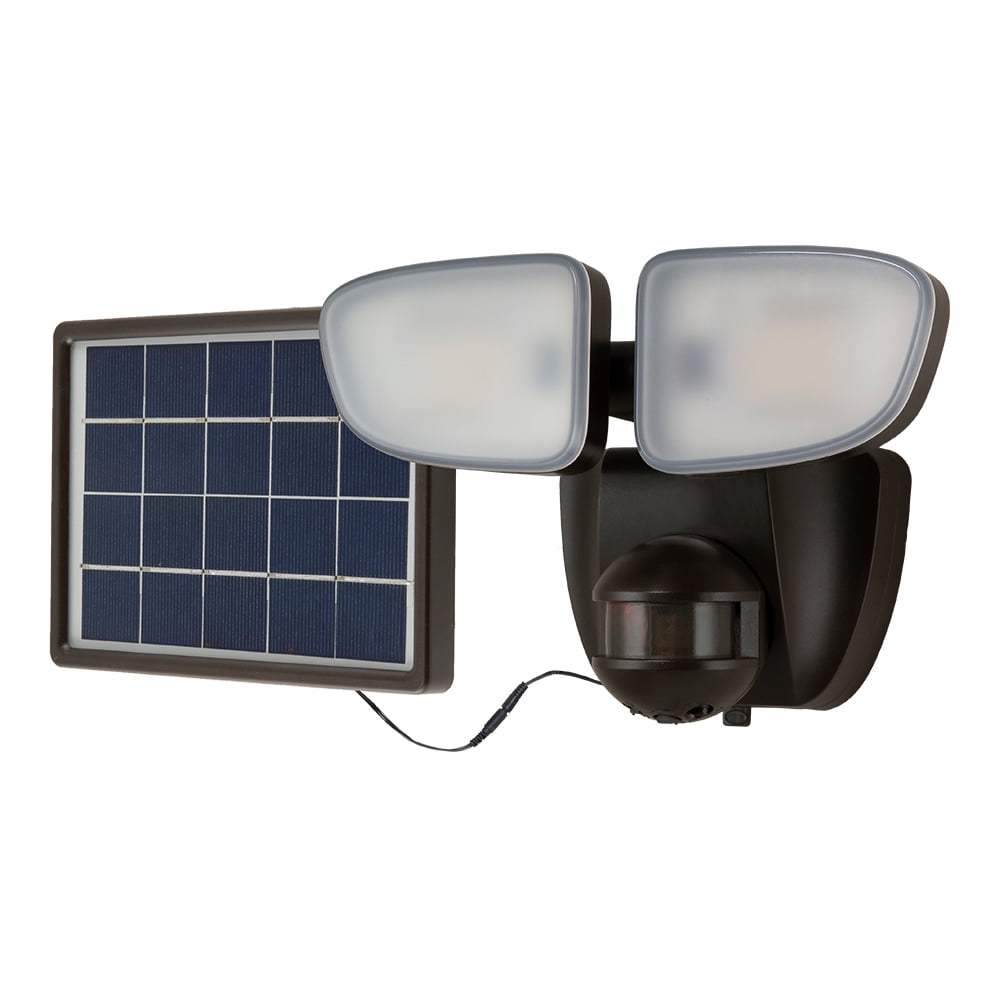 Halo Solar Outdoor LED Twin Head Flood and Security Light 180 Degree Motion Sensor 2000 Lumens