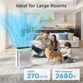 thumbnail image 2 of ALROCKET Air Purifiers for Home Large Room 2680 Ft² with Washable Filters, HEPA Air Purifier for Home Pets Bedroom with Fragrance, PM2.5 Air Quality Monitor, Air Cleaner for Dust, Pets, White, 2 of 9
