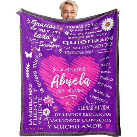 DALIHUA Abuelita Gifts in Spanish - Regalos para Abuela, Grandma Birthday Gifts, Grandma Gifts from Grandchildren, Unique Birthday Gifts for Grandma/Abuelita from Grandaughter Blankets 40"x50"