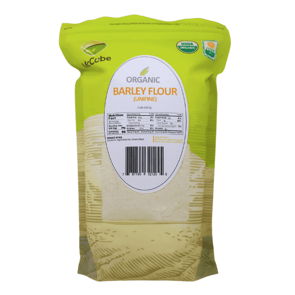 McCabe Organic Barley Flour for Cooking and Baking - Rich in Fiber, Gluten-Free, USDA & CCOF Certified, Product of USA - 2lbs (32 Oz)
