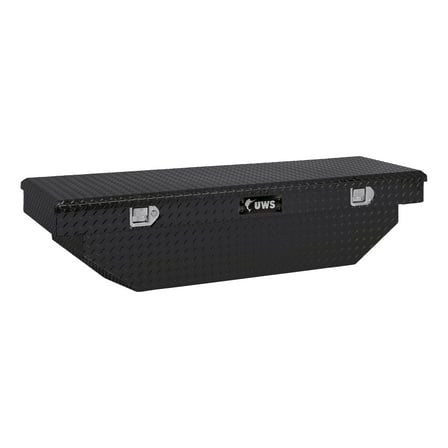 UWS EC10182 60-Inch Gloss Black Heavy-Wall Aluminum Angled Truck Tool Box, RigidCore Lid