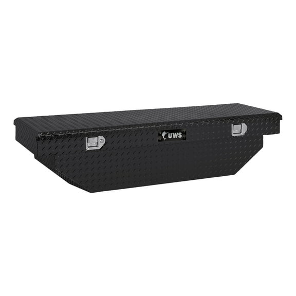 UWS EC10182 60-Inch Gloss Black Heavy-Wall Aluminum Angled Truck Tool Box, RigidCore Lid