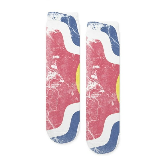 CafePress - Vintage Grunge Flag Of St Louis Missouri - Unisex Novelty Printed Crew Adult Socks