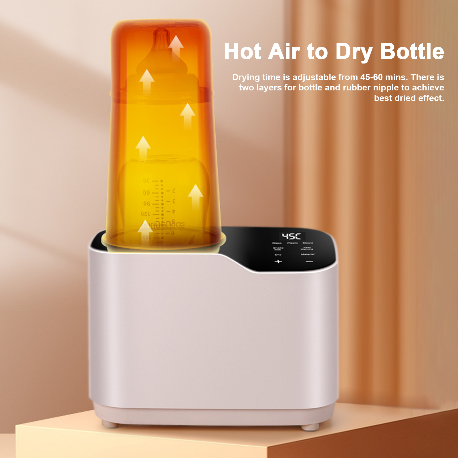 Anvazise Milk Warmer with Thermostatic Feeding Waterless Heating Rotary Heating Easy to Use Universal Baby Bottle Warmer