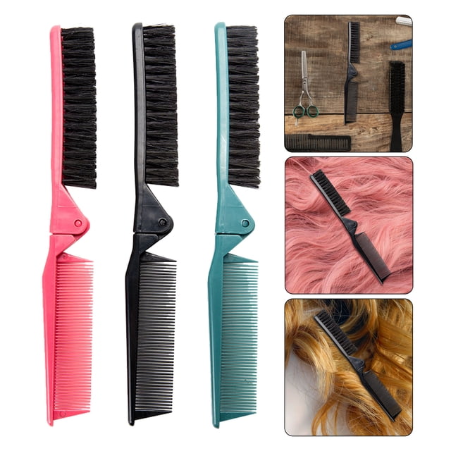unbranded 3Ud Peine Plegable Para De Plástico Resistente Con Doble Compacto Y Portátil Para Viaje