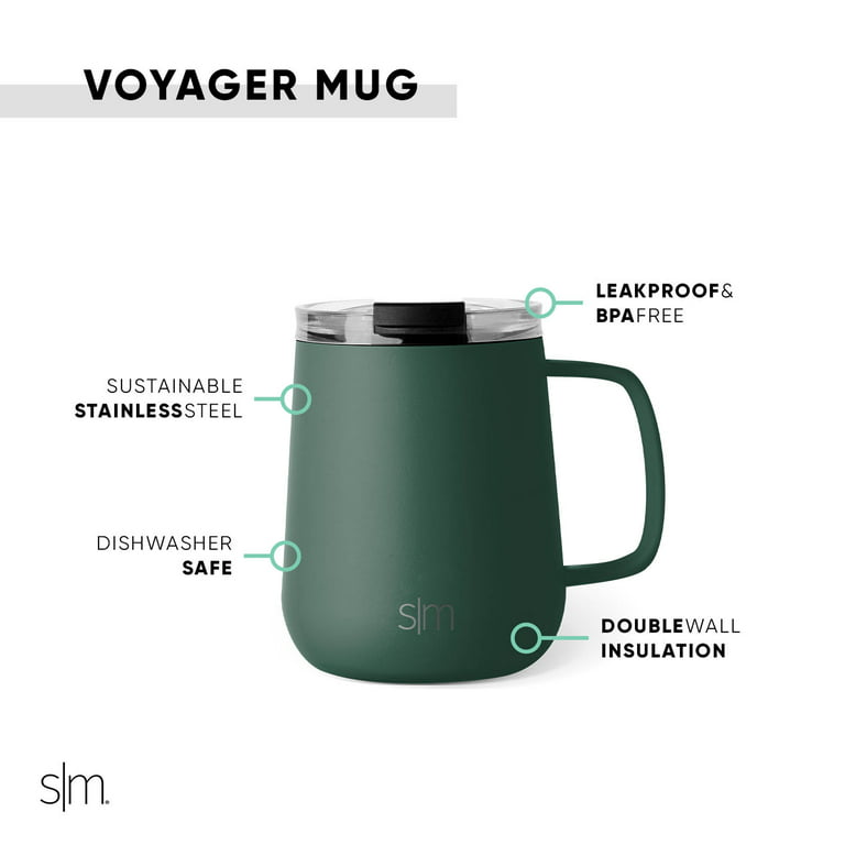 Simple Modern Stainless Steel Vacuum Insulated Voyager Mug with Handle and Flip Lid|12 fl oz