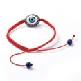 thumbnail image 2 of Red Nylon Thread Braided Bracelet Evil Eye Beads Turquoise Adjustable Z125, 2 of 4