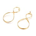 thumbnail image 4 of Women Rock Big Infinity Earrings Gold Tone Stainless Steel Long Dangle Earring, 4 of 5
