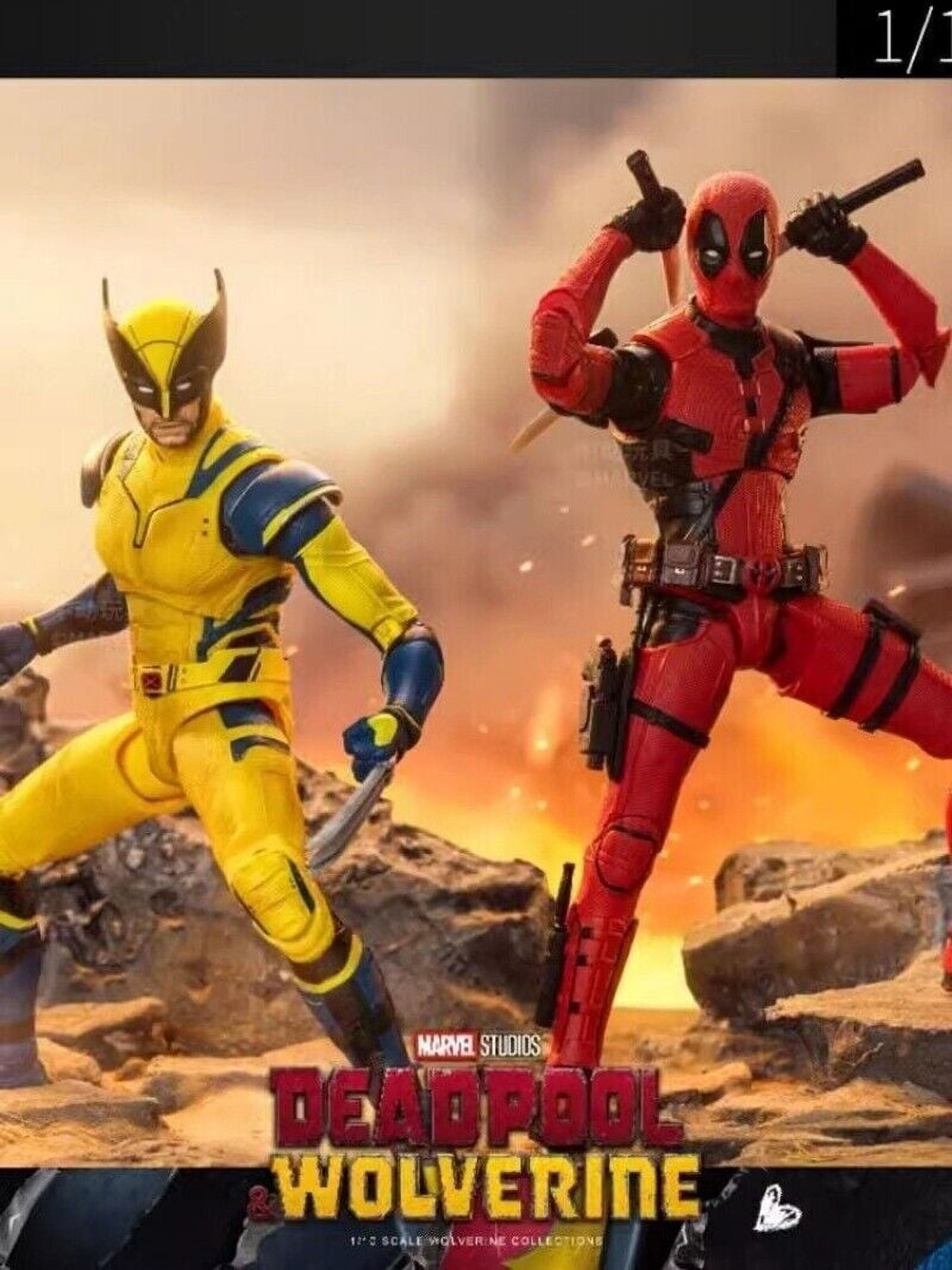 ZD Deadpool 3 Deadpool and Wolverine Action Figure Removable and Replaceable Face,Collectible Statue Action Figures Anime Desktop Decoration Ornaments Gift