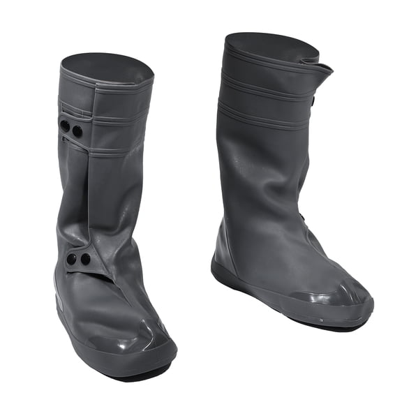Unique Bargains 1 Pair Waterproof Shoe Cover Rain Shoes Covers Non-Slip Rain Boots Shoe Covers Deep Gray Size 2XL