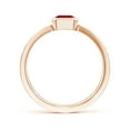 thumbnail image 2 of ANGARA Natural Emerald-Cut 1 ct Ruby Criss Cross Solitaire Engagement Ring in 14K Rose Gold for Women (Size-7x5mm) | July Birthstone, Birthday, Anniversary, Jewelry Gift for Women | Natural Ruby Ring, 2 of 11