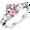 Silver , Light Pink, variant on Womens Sterling Silver 925 Irish Claddagh Friendship Love Simulated Garnet Red Heart Cubic Zirconia Ring 4