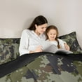 thumbnail image 5 of Homewish Pixel Camouflage Queen Comforter Set,Retro Camo Bedding Sets,Black Green Bedding Comforter Set For Boy Teens,Super Cozy Room Decor Reversible,3-Piece, 5 of 8