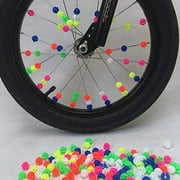 108Pcs Bicycle Round Decorative Colored Beads Spokes Decorations Plastic Cilp Spoke Beads