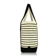 thumbnail image 7 of DALIX Medium Stripe Tote Deluxe Shoulder Bag Cotton Canvas in Black, 7 of 7