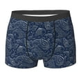thumbnail image 6 of Men's Boxer Briefs, Dark Blue Paisley Soft Comfy Mens Underwear Boxer Briefs Breathable With Widen Waist, 6 of 7