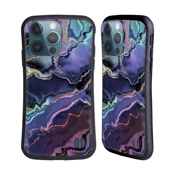Head Case Designs Officially Licensed Monika Strigel Dream Waves Marble Purple 3 Hybrid Case Compatible with Apple iPhone 13 Pro