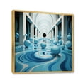 thumbnail image 2 of Designart "Focused Blue Op Art A Visual Journey IV" Abstract Floater Framed Wall Art Print, 2 of 7