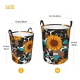 thumbnail image 3 of Balery Vintage Sunflowes Cesta de ropa redonda con asas, impermeable, independiente, para ropa, juguetes, dormitorio y familia-Small, 3 of 6