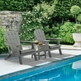 thumbnail image 2 of Hidpriva Outdoor Folding Adirondack Chair with Cup Holder, HDPE Weather Resistant Fire Pit Chair, Grey, 2 of 7