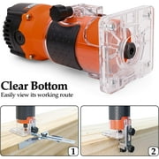THINKWORK Compact Wood Router | 6.5-Amp 1.25HP Palm Router with 15-Piece 1/4 Router Bits Set & Accessories | 30000 RPM for Wood Trimming, DIY & Professional Projects