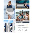 thumbnail image 5 of Navy Blue Grey Stripe Beach Towels Oversized Super Absorbent, Modern Art Horizontal Striped Lightweight Bath Towel Quick Dry Sets For Bathroom/Pool/Rv Camping/Beach Play/Gym Room/Picnic 35"x70", 5 of 8