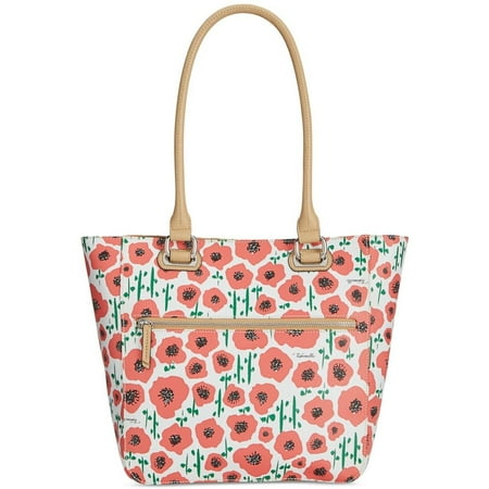 Tignanello Womens Faux Leather Fl Print Tote Handbag