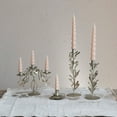 thumbnail image 2 of Creative Co-Op Metal Taper Candleholder with Leaves and Berries, Distressed Pewter Finish, 2 of 3