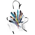 thumbnail image 1 of Floral Apron Inspirational Bouquet of Types of Colorful Retro Style Quill Pen Feather Figures, Unisex Kitchen Bib Apron with Adjustable Neck for Cooking Baking Gardening, Multicolor, by Ambesonne, 1 of 3