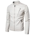 thumbnail image 1 of Chaqueta casual de cuero para hombre, moderna, ajustada, elegante, para jóvenes, chaqueta de motociclista para primavera y otoño, 1 of 5