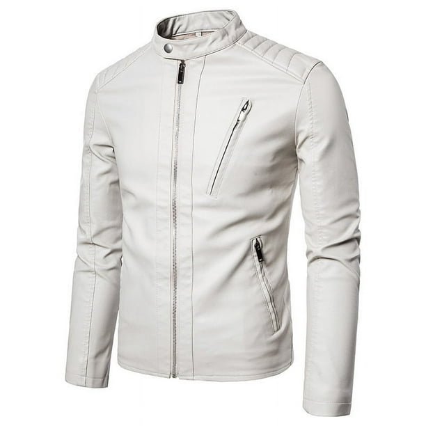 Chaqueta casual de cuero para hombre, moderna, ajustada, elegante, para jóvenes, chaqueta de motociclista para primavera y otoño