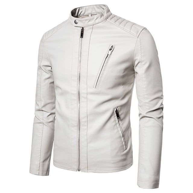 Chaqueta casual de cuero para hombre, moderna, ajustada, elegante, para jóvenes, chaqueta de motociclista para primavera y otoño