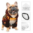 thumbnail image 3 of Goofa Satanic Skull Pattern Small Dog Sweater Hoodies Pet Grey Hooded Soft Fleece Sweatshirts with Pocket Fall Winter Puppy Cat Sweaters Warm Clothes-XX-Large, 3 of 8