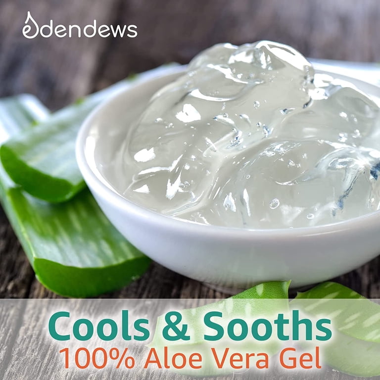 Organic Aloe Vera Gel 100% Pure & Natural Gel, Moisturizing, Face Skin &  Hair Care, Sun Burn Relief, Hydrates & Soothes Acne, Razor Bumps, Made in  ...