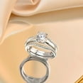 thumbnail image 3 of SHELOVES Wedding Rings for Women Solitaire Round Cz Engagement Ring Set 925 Sterling Silver Size 9, 3 of 7