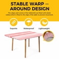 thumbnail image 4 of Pink Ombre Table Cloths for 4 Foot Rectangle Tables, Modern Abstract Art Farmhouse Patio Waterproof Elastic Fitted Tablecloths, Washable Rectangular Table Cover for Camping, 4 of 8