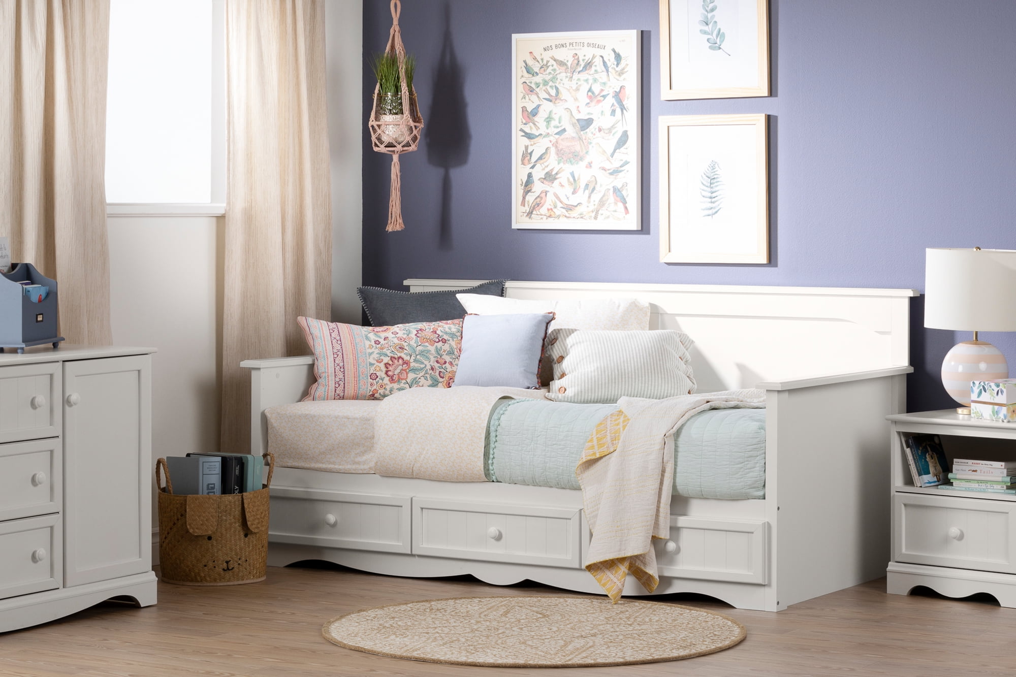 South Shore Savannah Daybed with Storage Pure White