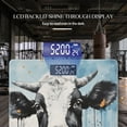 thumbnail image 3 of Bathroom Scale, Highly Accurate Digital Body Scale,Precisely Measures Weight up to 400 lbs-Abstract Painting Of Cow Portrait With Blue Background, 3 of 4